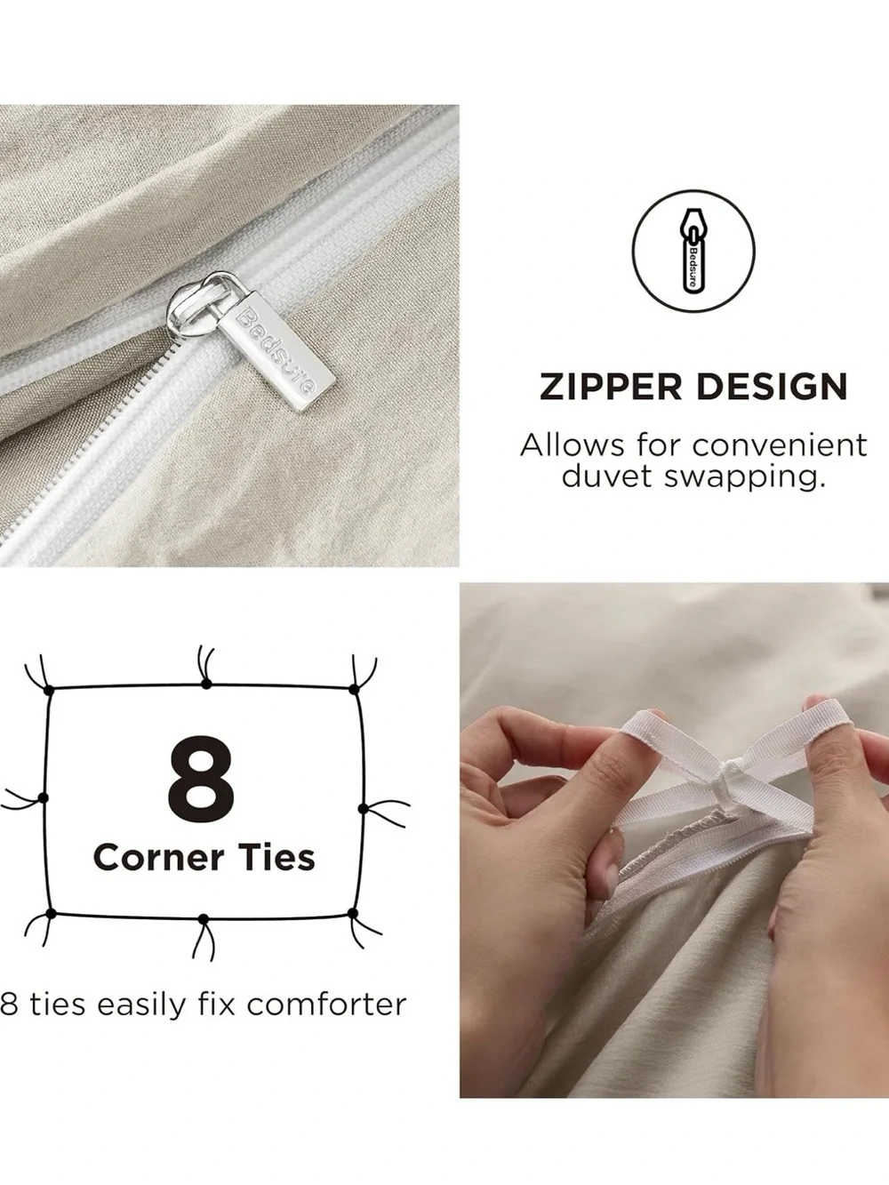 Luxurious Soft White Queen Duvet Cover Set With A Fitted Sheet